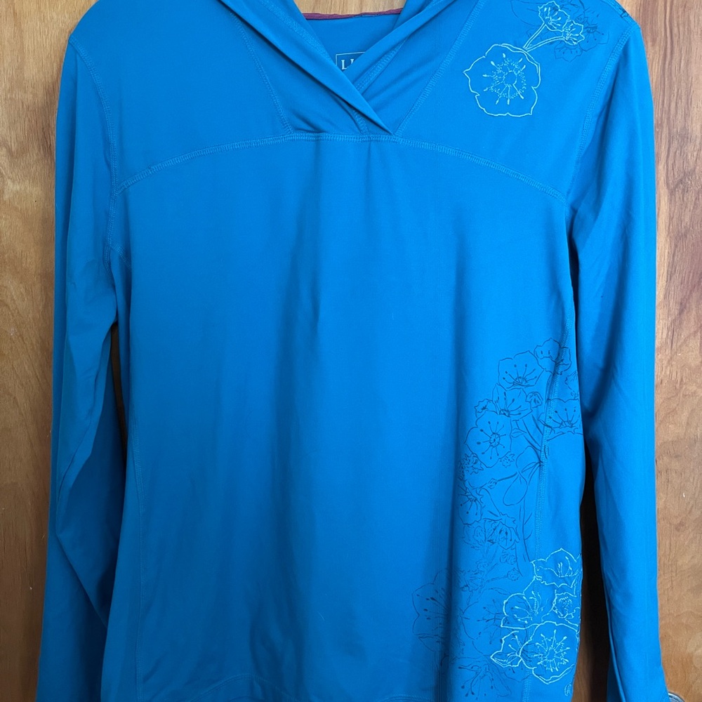 L.L. Bean Women's Teal Floral Hoodie